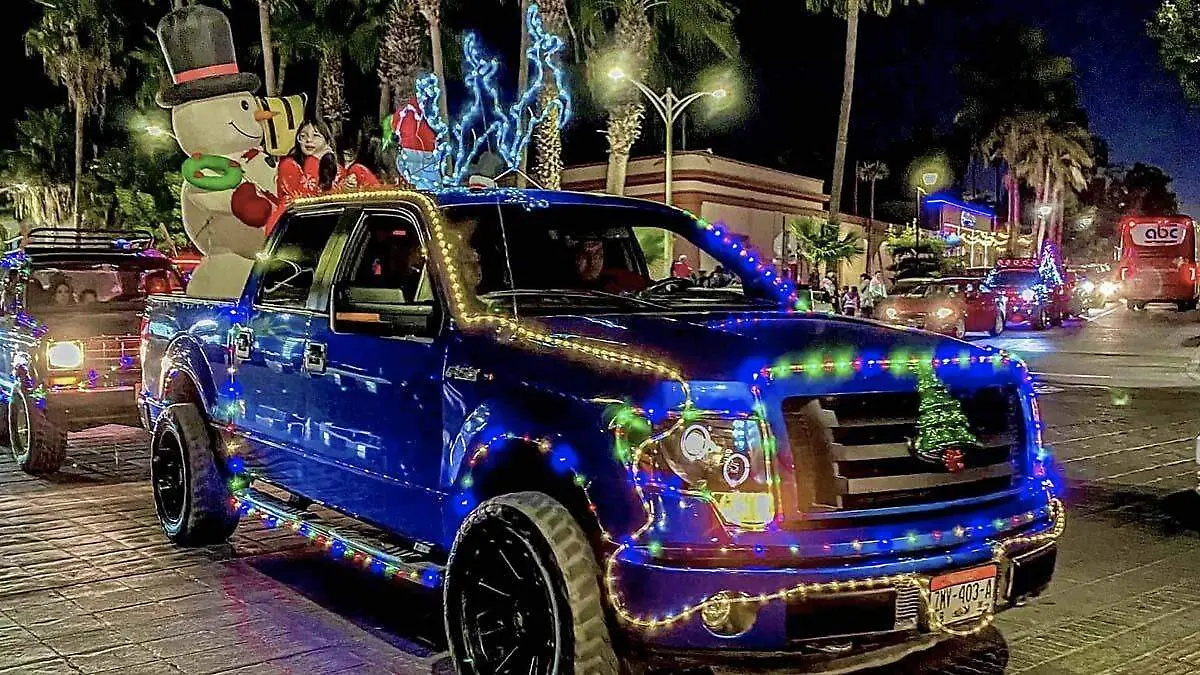 Pickup en desfile navideño de La Paz